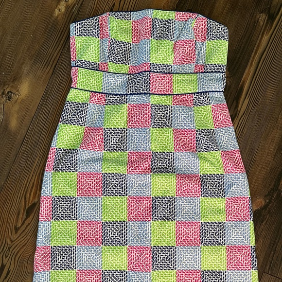 Vineyard Vines Aurora Patchwork Strapless Dress 8 - Picture 6 of 11